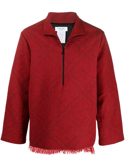 Shop Marine Serre Patterned Jacquard Sweatshirt In Red