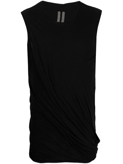 Shop Rick Owens Twisted Cotton Tank Top In Black