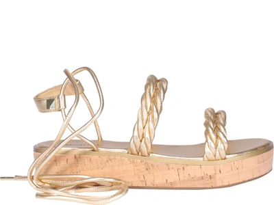 Shop Michael Michael Kors Marina Sandals In Gold