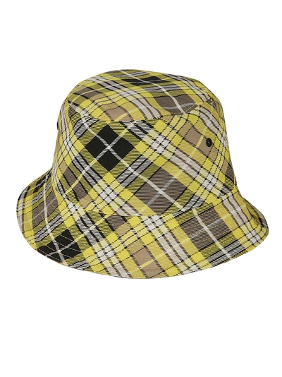 Shop Burberry Giant Check Reversible Bucket Hat In Archive Beige