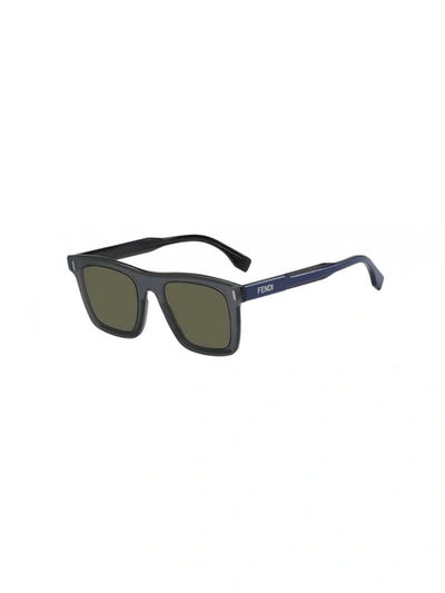 Shop Fendi Ff M0086/s Sunglasses In V/qt Grey Blue