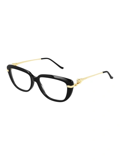 Shop Cartier Ct0282o Eyewear In Black Gold Transparen