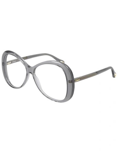 Shop Chloé Ch0011o Eyewear In Grey Grey Transparent