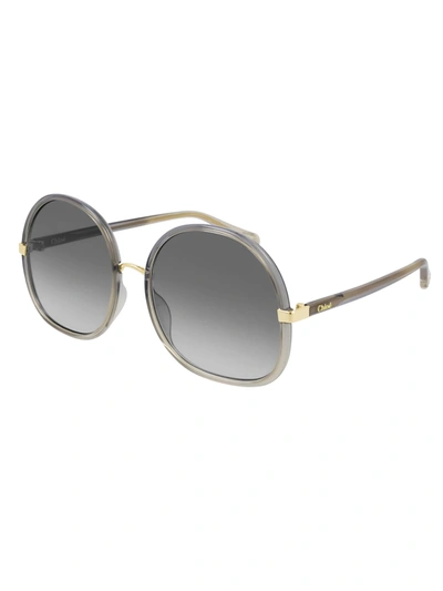 Shop Chloé Ch0029s Sunglasses In Grey Grey Grey
