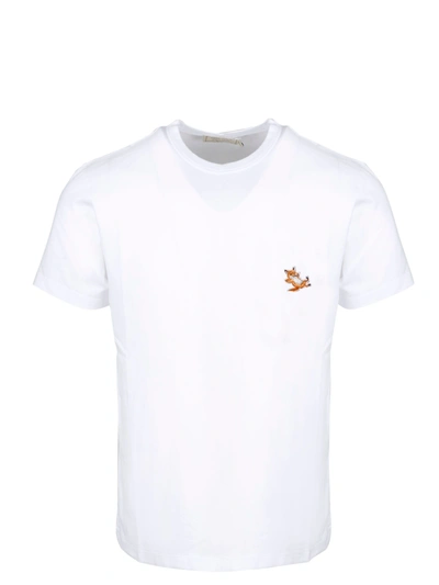 Shop Maison Kitsuné Chillax Fox Patch T-shirt In White
