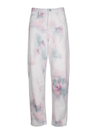 Shop Isabel Marant Étoile Corfy Tye Dye Jeans In Pink & Purple