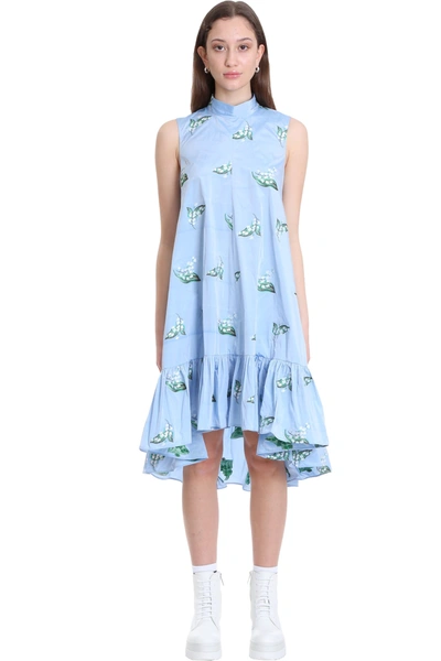 Shop Red Valentino Dress In Cyan Polyester