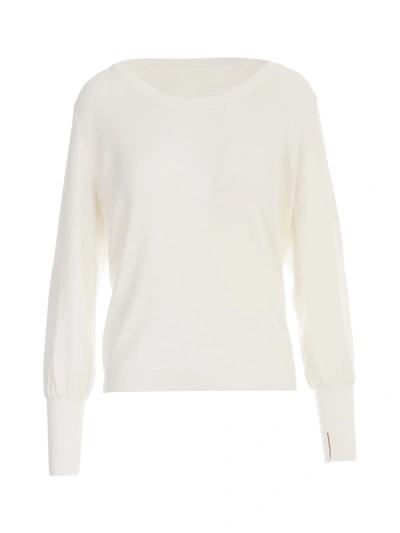 Shop Liviana Conti Deep V Neck Sweater In Natural