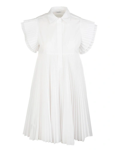 Shop P.a.r.o.s.h Pleated Dress In Bianco