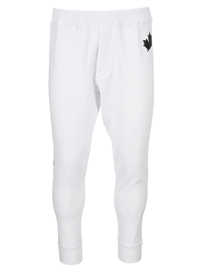 Shop Dsquared2 D Squared Logo Print Track Pants In White