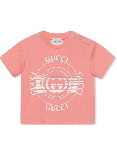 Shop Gucci Disk Print T-shirt In Pesca