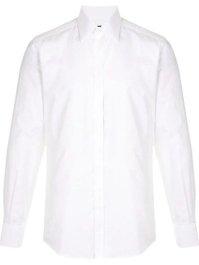 Shop Dolce & Gabbana Long-sleeve Rear-pleat Shirt In White