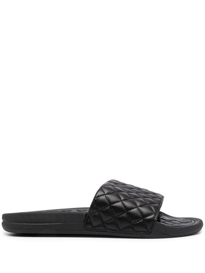 Shop Apl Athletic Propulsion Labs Quilted Lusso Slides In Black