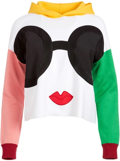 Shop Alice And Olivia Oscar Face Hoodie In White