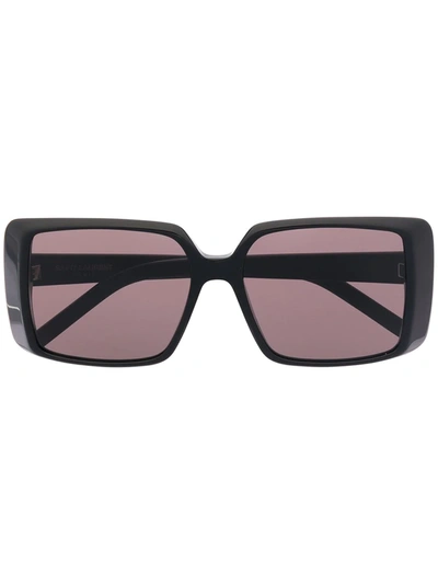 Shop Saint Laurent Square-frame Sunglasses In Black