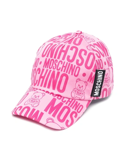 Shop Moschino Logo-print Cotton Baseball Cap In Pink