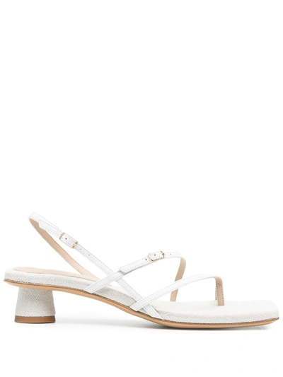 Shop Jacquemus Strappy Open-toe Sandals In White