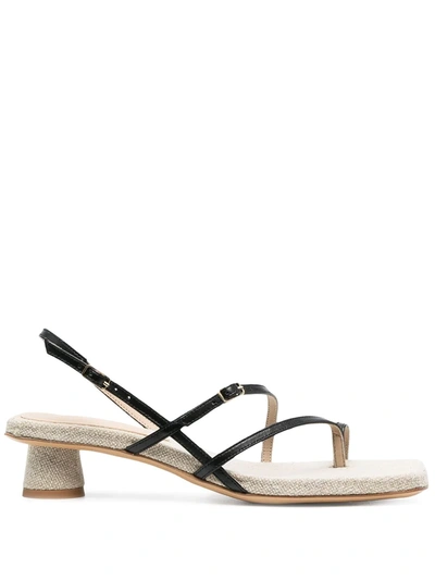 Shop Jacquemus Strappy Slingback Sandals In Black