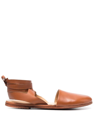 Shop Marsèll Leather Closed-toe Sandals In Brown
