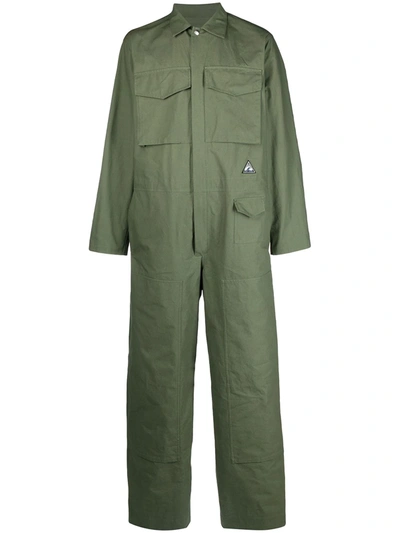 Shop Jil Sander Logo-appliqué Jumpsuit In Green