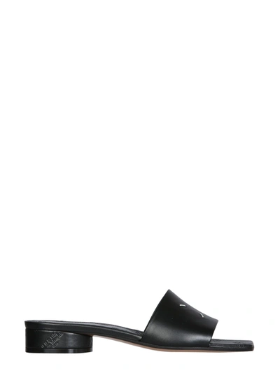 Shop Maison Margiela Leather Sandals In Black