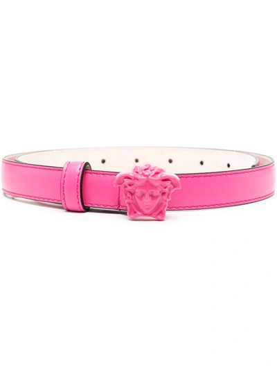 Shop Versace Medusa-buckle Belt In Pink