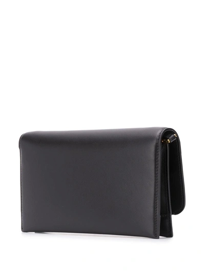Shop Ferragamo Trifolio Leather Mini Bag In Black
