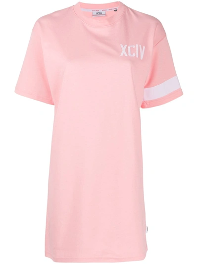 Shop Gcds Logo T-shirt Dress In Pink