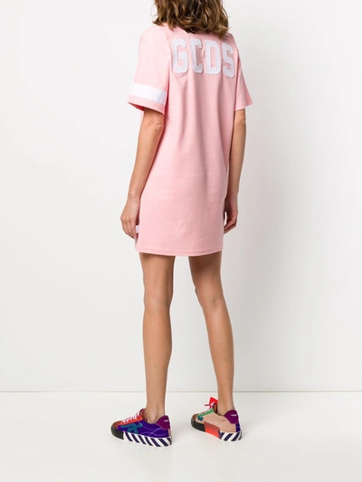 Shop Gcds Logo T-shirt Dress In Pink