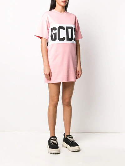 Shop Gcds Band Logo T-shirt Dress In Pink