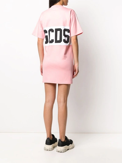 Shop Gcds Band Logo T-shirt Dress In Pink