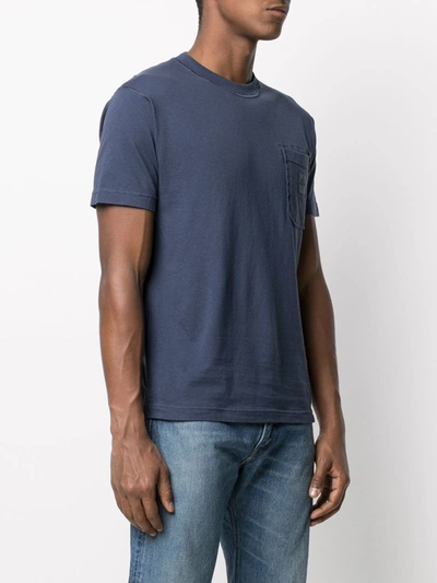 Shop Stone Island Cotton T-shirt In Blue