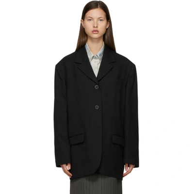 Shop Acne Studios Black Wool Suit Blazer In 900 Black