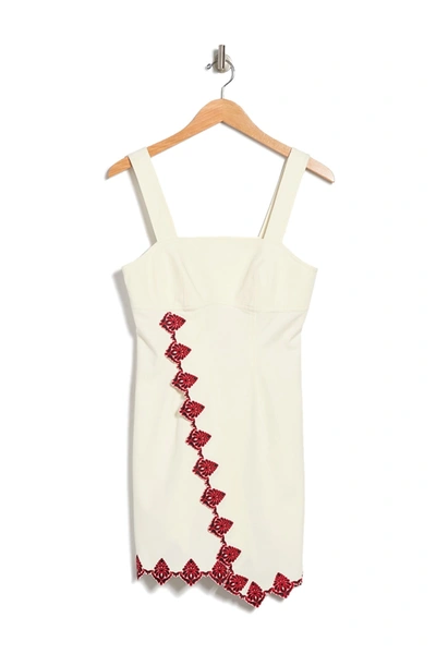 Shop Derek Lam 10 Crosby Inia Embroidered Wrap Skirt Mini Dress In Swi-d