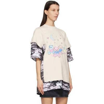 Shop Balenciaga Beige Double Layer Love Poem T-shirt In 9013 Chalky