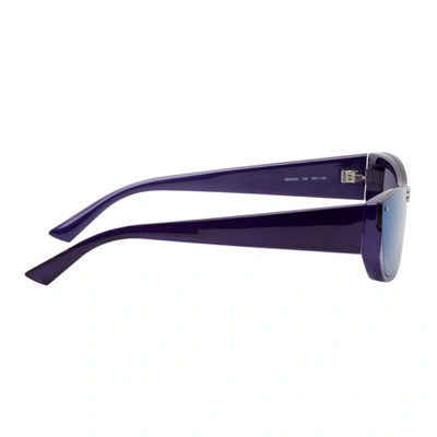 Shop Balenciaga Purple Everyday Shield Rectangular Sunglasses In 005 Violet