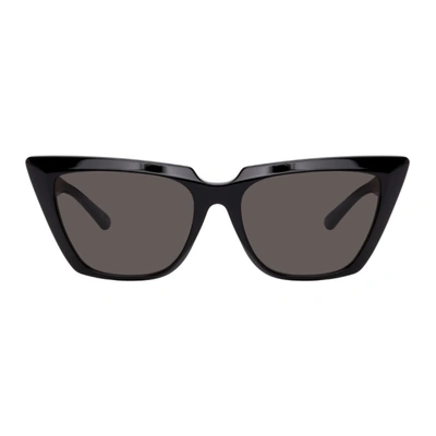 Shop Balenciaga Black Tip Cat-eye Sunglasses In 001 Black