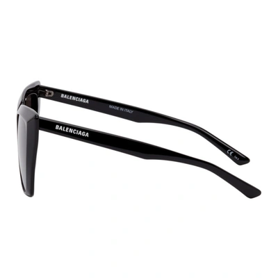 Shop Balenciaga Black Tip Cat-eye Sunglasses In 001 Black