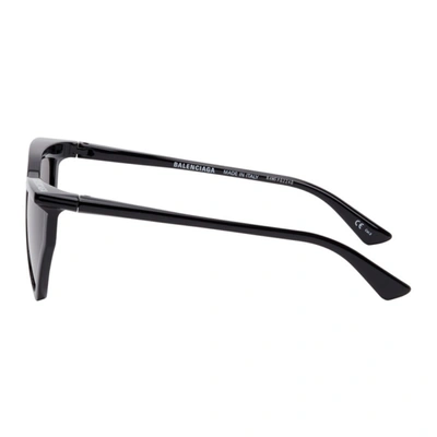 Shop Balenciaga Black Extreme Rim Cat-eye Sunglasses In 001 Black