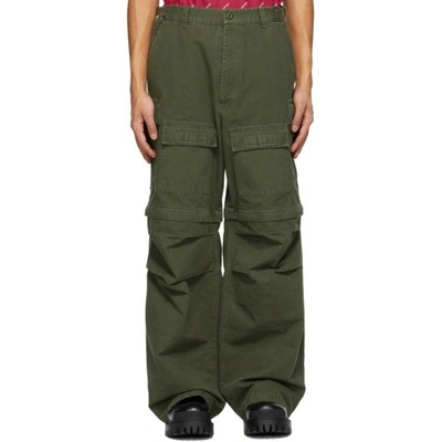 Shop Balenciaga Khaki Zip-off Cargo Pants In 2840 Khaki