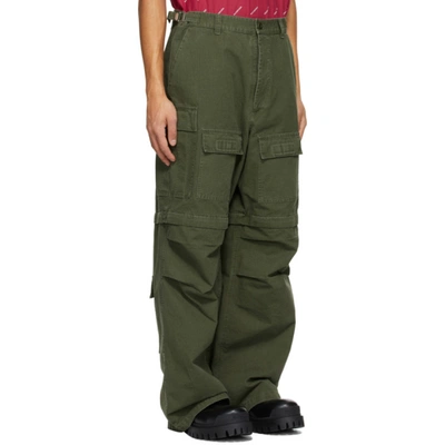 Shop Balenciaga Khaki Zip-off Cargo Pants In 2840 Khaki