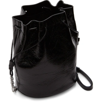 Shop Maison Margiela Black Glossy Tabi Bucket Bag In T8013 Blac