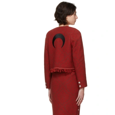 Shop Marine Serre Red Moon Salutation Regenerated Carpet Jacket In 02 Shade Of