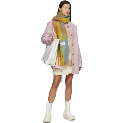 Shop Acne Studios Pink Wool Shirt Jacket In Adk Ltpurpl