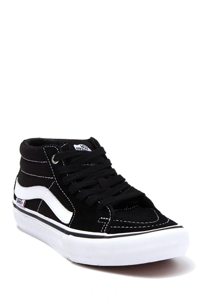 Shop Vans Sk8 Mid Top Sneaker In Black Whit