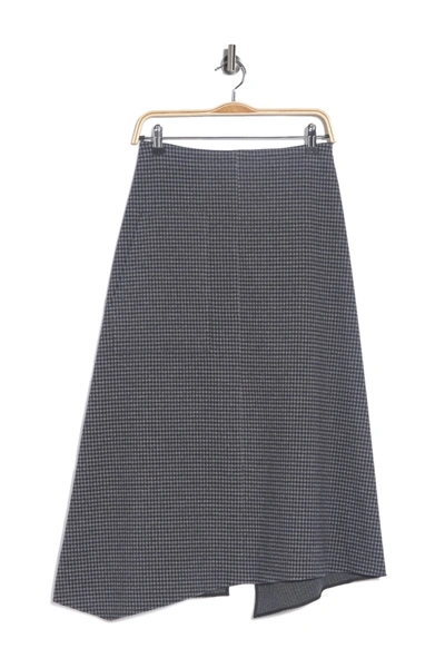 Shop Tibi Camille Check Wrap Skirt In Grey Check Multi