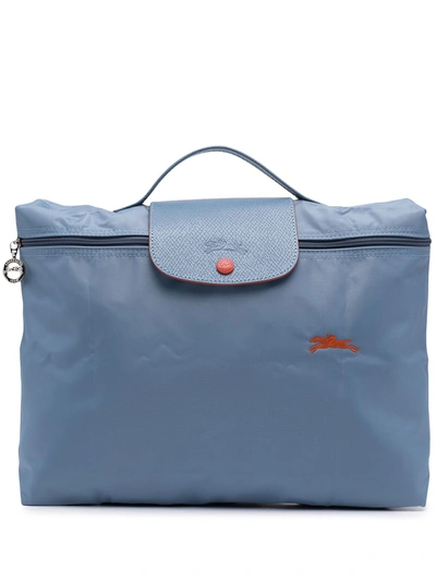 Shop Longchamp Le Pliage Briefcase In Blue