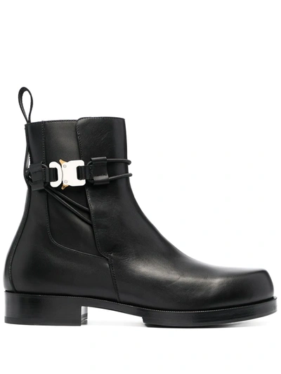 Shop Alyx Buckle-embellished Ankle Boots In Black