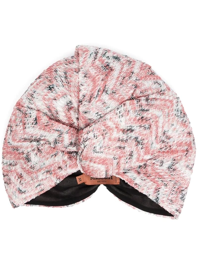 Shop Missoni Abstract Knit Turban In Pink