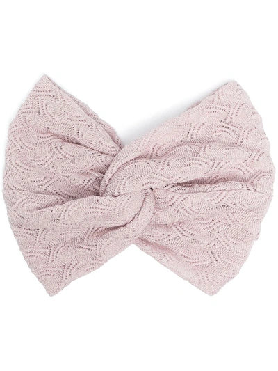 Shop Missoni Patterned Knit Headband In Pink